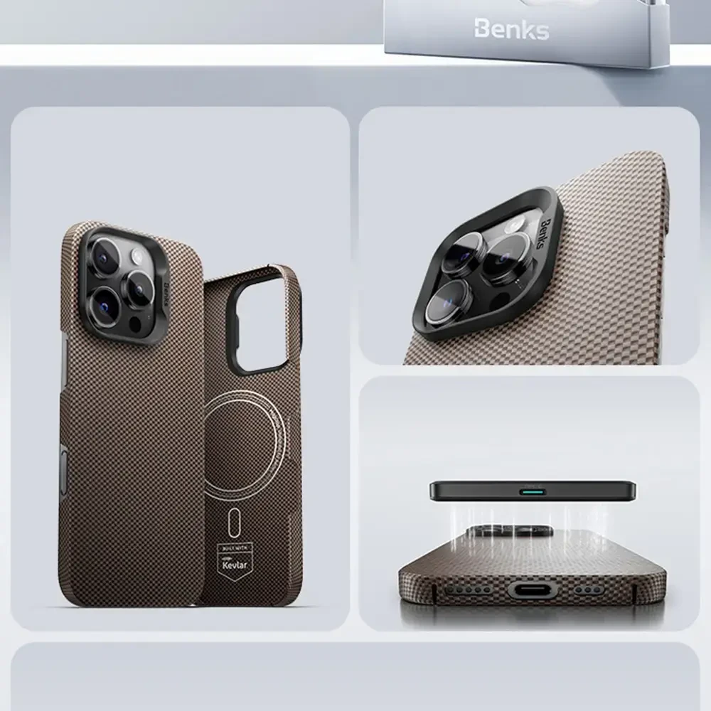 Dėklas Benks Magnetic Armor Tint Kevlar 1000D (0064) for Iphone 16 Plus mėlynas