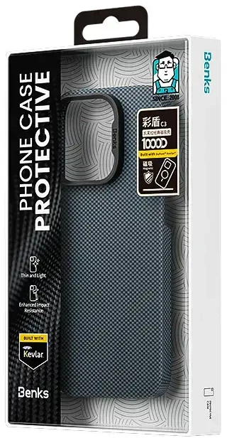 Dėklas Benks Magnetic Armor Tint Kevlar 1000D (0064) for Iphone 16 Plus mėlynas