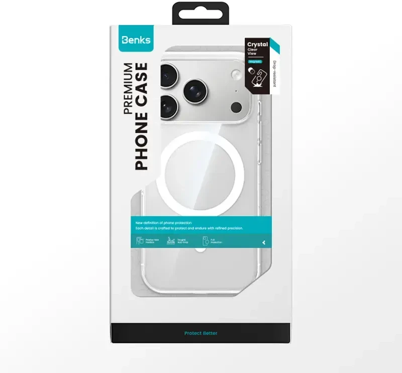 Benks Magnetic Crystal dėklas skirtas Apple iPhone 17 Pro transparent (Camera Control Button)