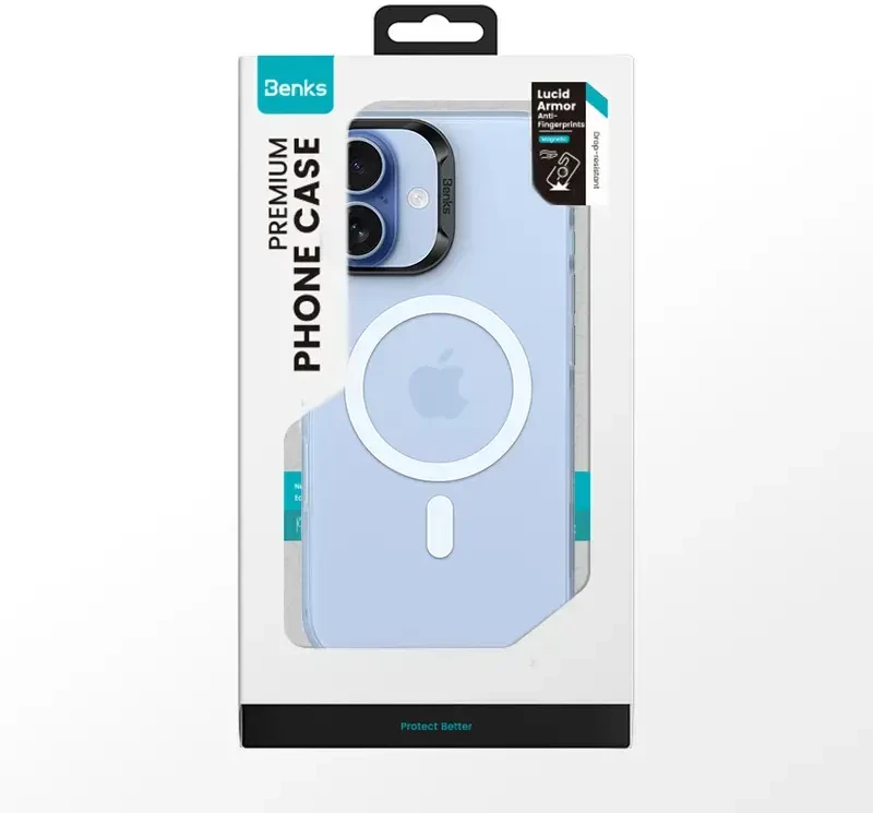 Dėklas Benks Magnetic Lucid Armor Case (C068) skirtas Apple iPhone 17 Air mėlynos spalvos (Camera Control Button)