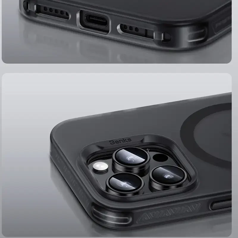 Benks Magnetic Lucid Armor dėklas (B065) skirtas iPhone 16 Pro juodas (Camera Control Button)