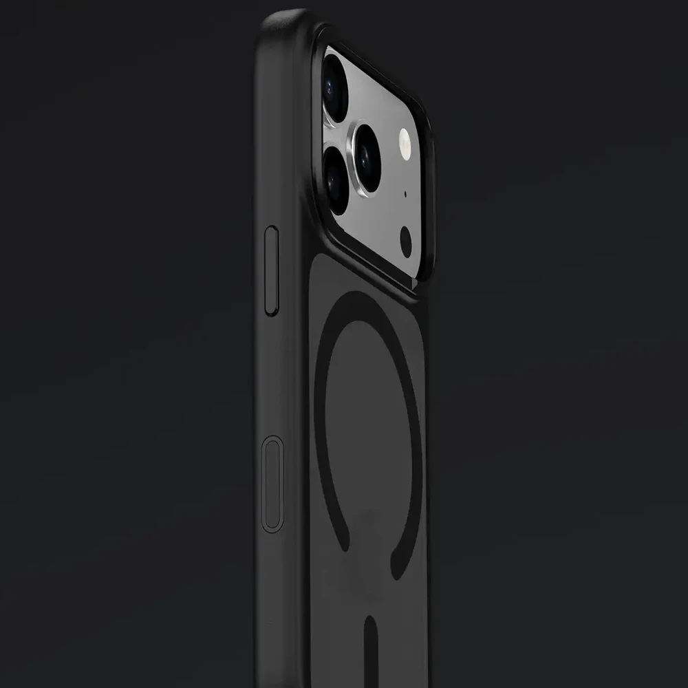 Dėklas Benks Magnetic Mist Case Metal Frame (K069) skirtas iPhone 17 Pro juodos spalvos (Camera Control Button)