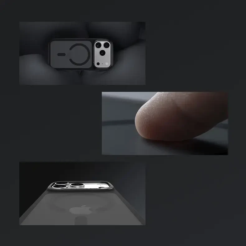 Dėklas Benks Magnetic Mist Case Metal Frame (K069) skirtas iPhone 17 Pro juodos spalvos (Camera Control Button)