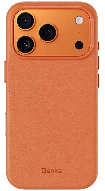 Benks Magnetic Vita Pro Silikoninis dėklas (A069) skirtas Apple iPhone 17 Pro oranžinės spalvos (Camera Control Button)