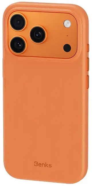 Benks Magnetic Vita Pro Silikoninis dėklas (A069) skirtas Apple iPhone 17 Pro oranžinės spalvos (Camera Control Button)