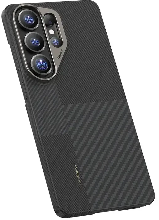 Benks Montage Magnetic Armor Air Kevlar dėklas Metal Frame 600D+1500D (F050) skirtas Samsung Galaxy S26 Ultra juodas