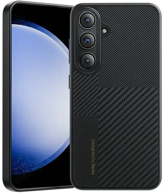 Benks dėklas Montage Magnetic Armor Pro Kevlar Metal Frame 600D+1500D (MA41) skirtas Samsung Galaxy S24 Plus juodos spalvos