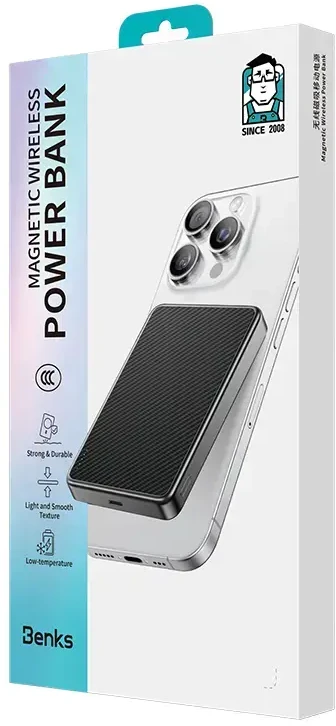 Benks Power Bank 10000mAh MP17 Aramid Fiber 600D – Type C – magnetic with induction charging