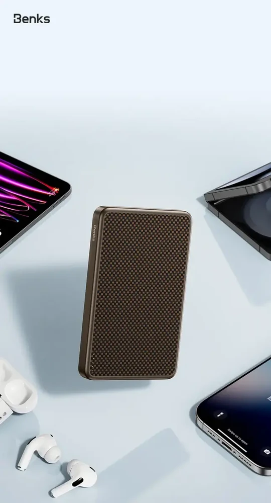 Benks Power Bank 10000mAh MP17 Aramid Fiber 600D – Type C – magnetic with induction charging