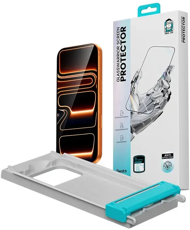 Benks Tempered glass Glass Warrior 2.0 AR-EZFita skirtas iPhone 17/16 Pro