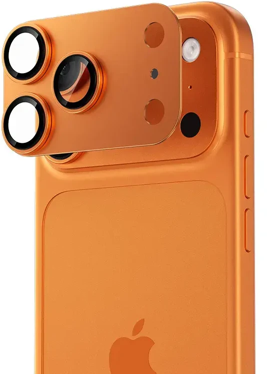 Benks Apsauginis stiklas Warrior Metal Integrated Lens Protector (C069) skirtas Apple iPhone 17 Pro (lens 3 vnt) oranžinės spalvos