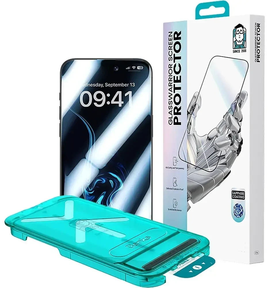 Benks Tempered glass Glass Warrior Sapphire Coating (C.M.MZ.AP.BK.D073) skirtas iPhone 18 Pro Max/17 Pro Max juodos spalvos