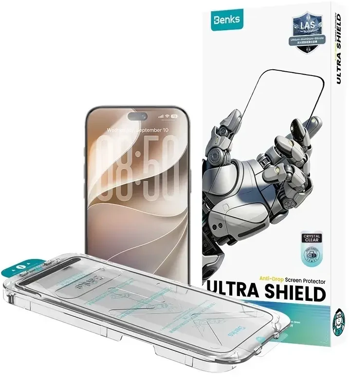 Benks grūdintas stiklas Ultra Shield HD (C.M.ML.AP.BK.L072) skirtas iPhone 18 Pro/17 Pro juodos spalvos
