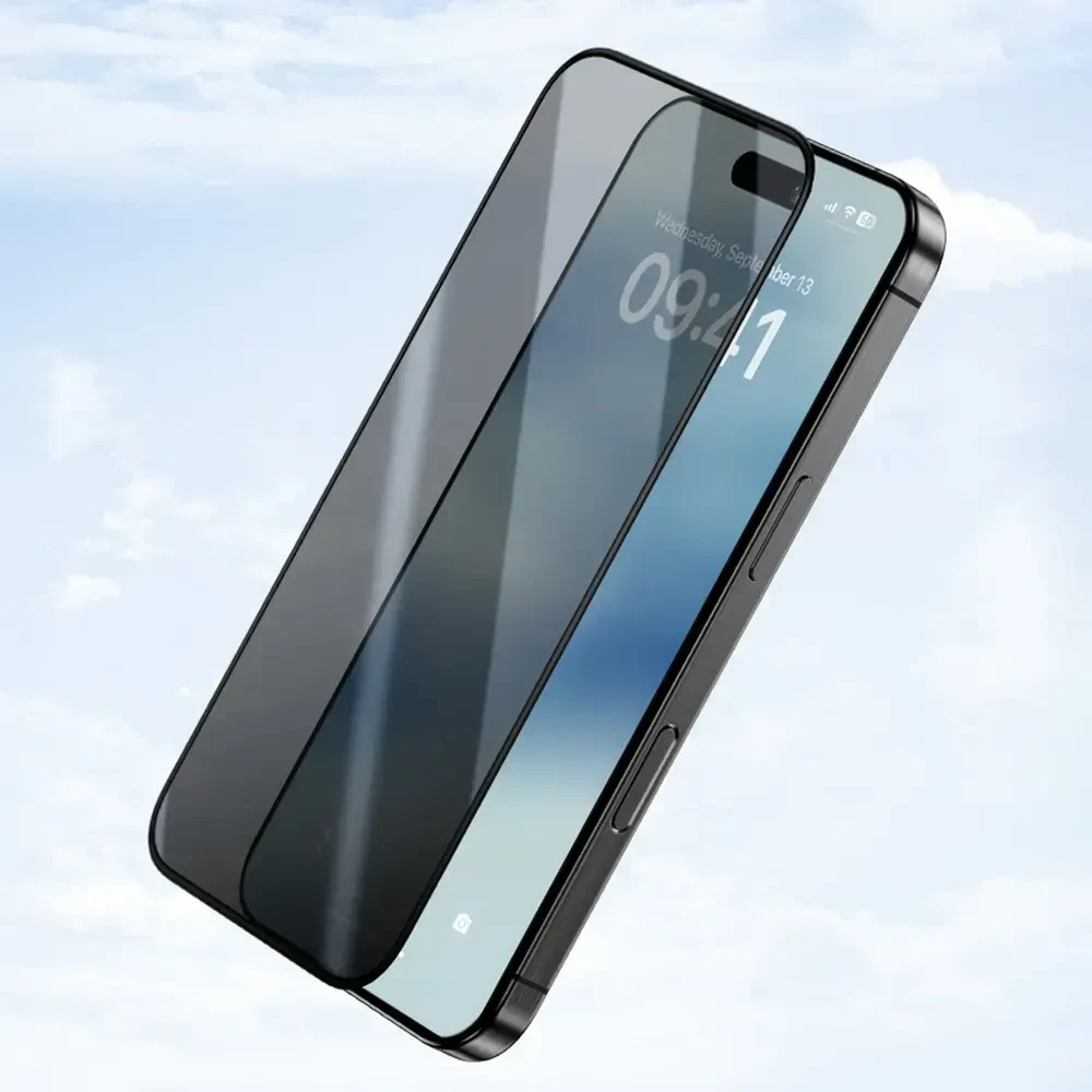 Benks apsauginis stiklas Ultra Shield Privacy Glass (FK66) skirtas Apple iPhone 16 Pro Max juodos spalvos