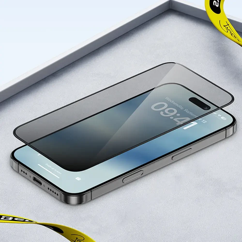 Benks apsauginis stiklas Ultra Shield Privacy Glass (FK66) skirtas Apple iPhone 16 Pro Max juodos spalvos