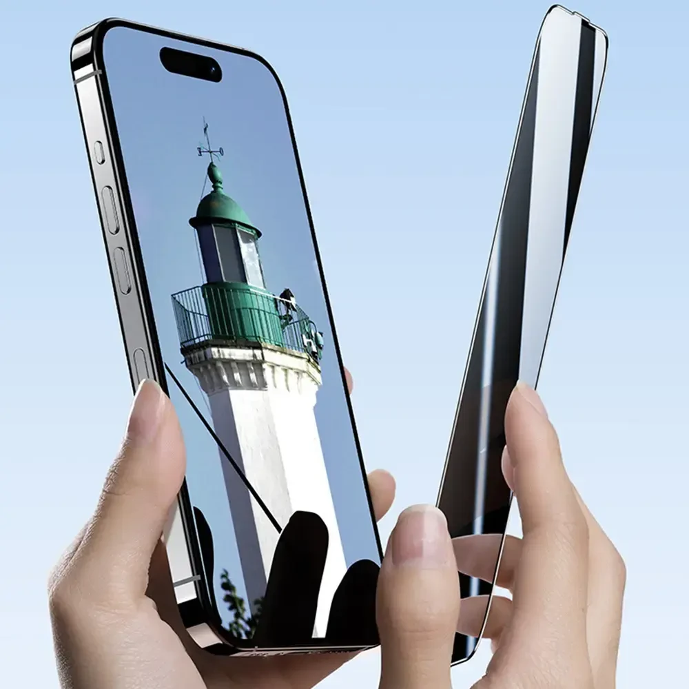 Benks apsauginis stiklas Ultra Shield Privacy Glass (FK66) skirtas Apple iPhone 16 Pro Max juodos spalvos