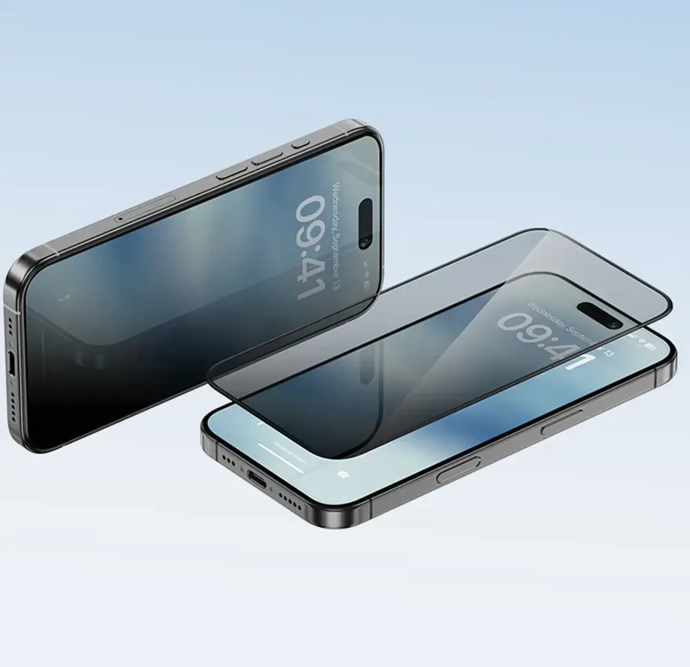 Benks apsauginis stiklas Ultra Shield Privacy Glass (FK66) skirtas Apple iPhone 16 Pro Max juodos spalvos
