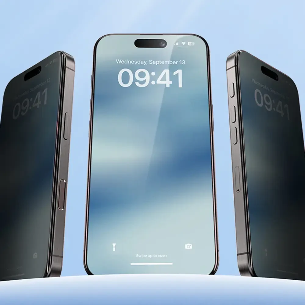 Benks apsauginis stiklas Ultra Shield Privacy Glass (FK66) skirtas Apple iPhone 16 Pro Max juodos spalvos