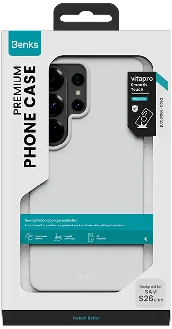 Benks Magnetic Vita Pro Silicone dėklas (A050) skirtas Samsung Galaxy S26 Ultra pilkas