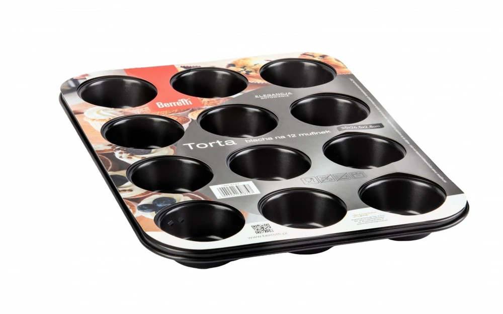 Berretti Triton Torta 12 bandelių skardelės Juoda Non-Stick 35 cm