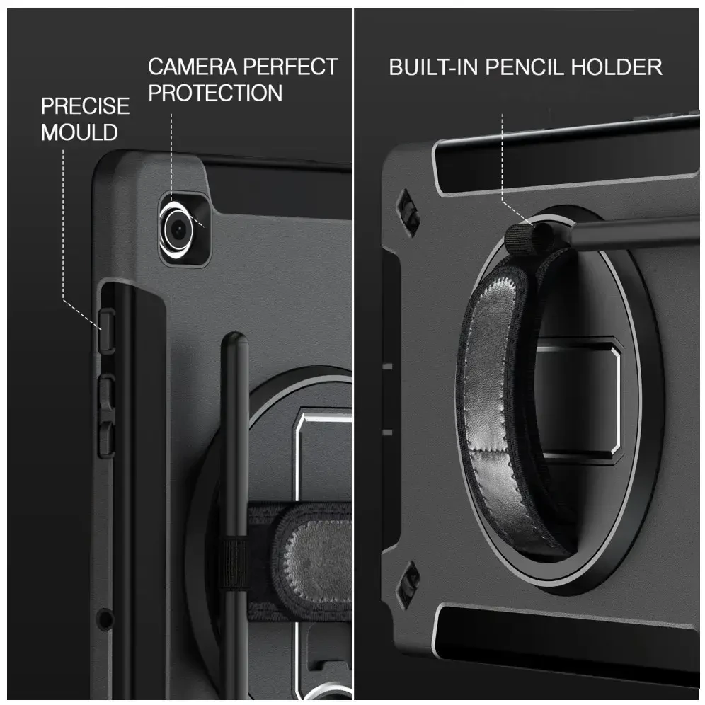 4Smarts Rugged Case Grip, skirta Apple iPad 11\" (A16, 2025) / iPad 10.9\" (10.Gen.) juodas