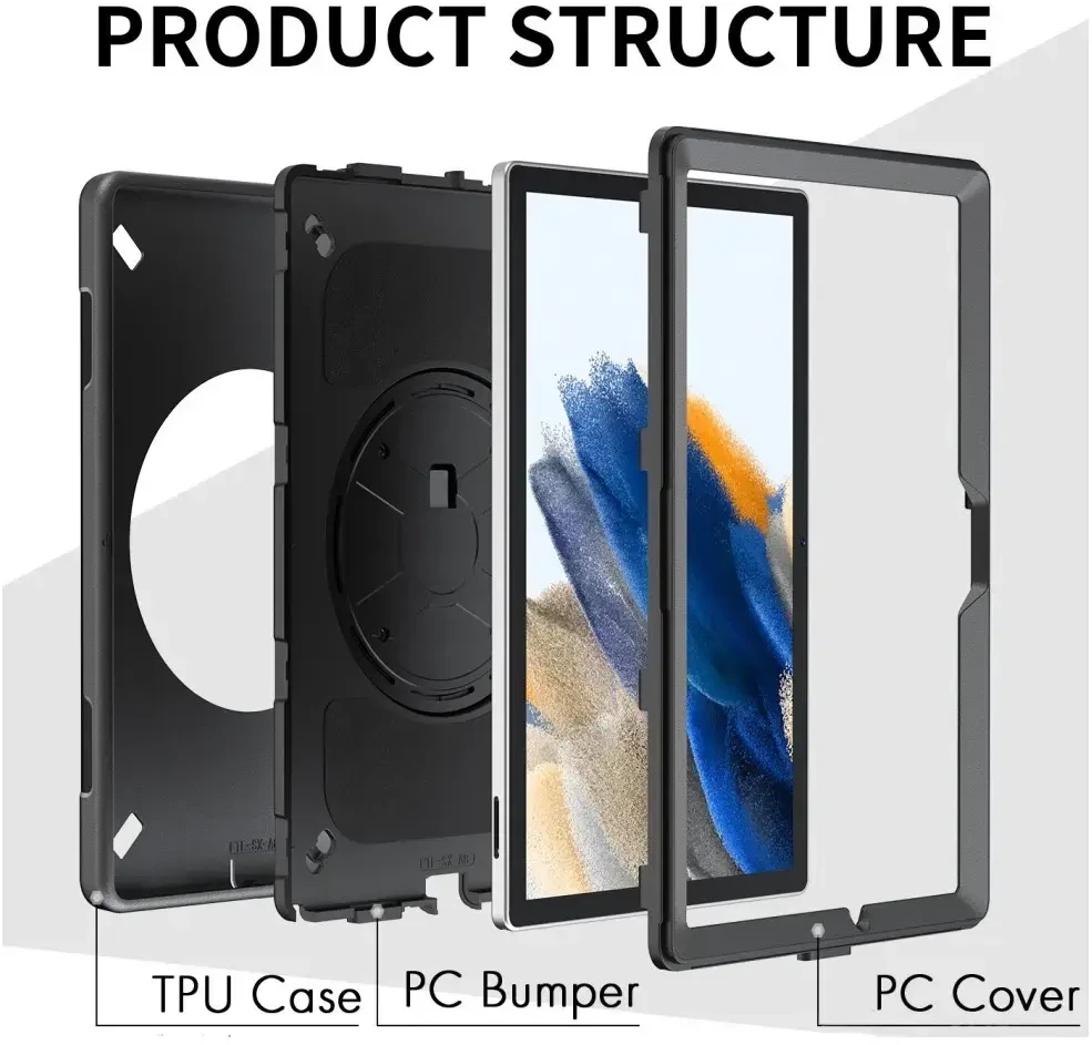 4Smarts Rugged Case Grip, skirta Apple iPad 11\" (A16, 2025) / iPad 10.9\" (10.Gen.) juodas