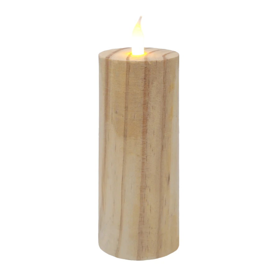 Besk Dekors Svece LED 6x15cm, koka efektu