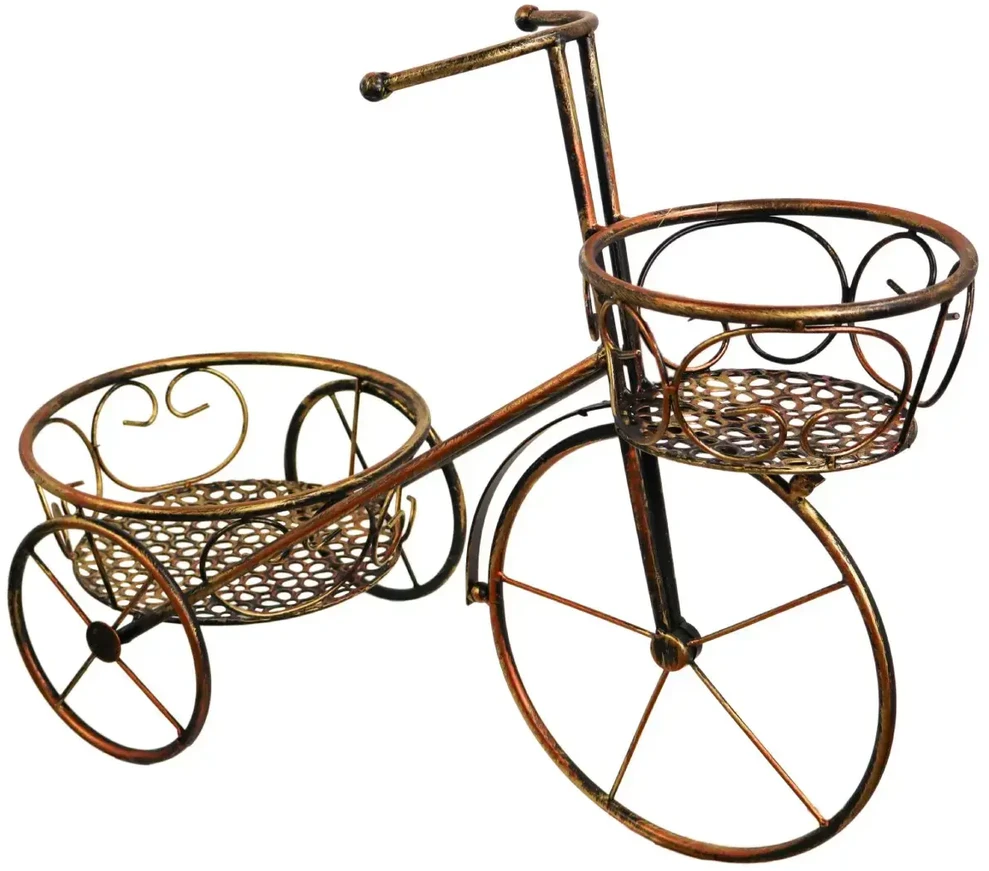 Besk Stovas gėlių vazonams Dviračio Formos Bronzos 55x25x43cm