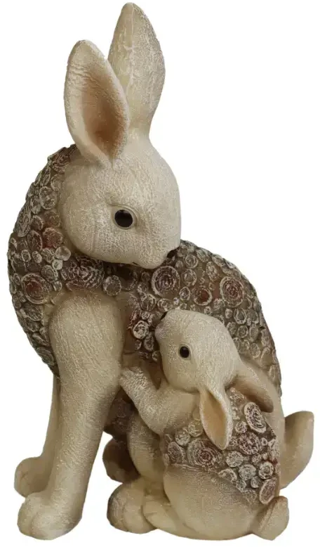 Besk Sodo dekoracija Kiškio mama su kiškiuku 18x15x30cm