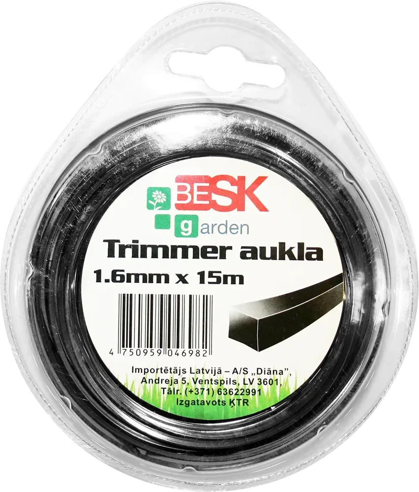 Besk Trimerio valas 1.6mm Kvadratinis 15m
