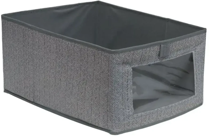 Besk Daiktadėžė 40x25x20cm su langeliu Pilka