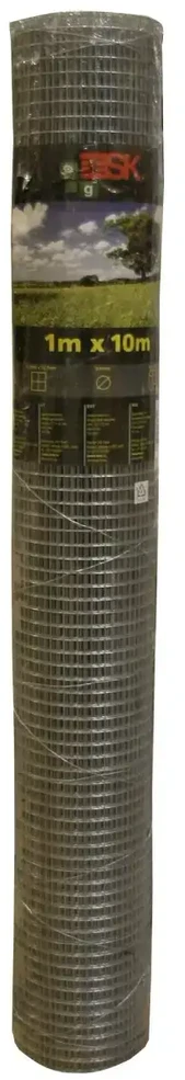 Besk Tvoros Suvirinta viela 1m x 10m (12.7x12.7mm) Cinkuota