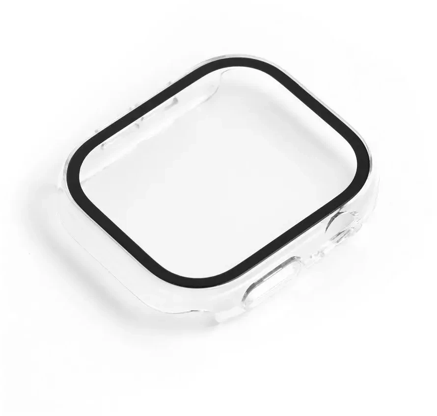 „Bestsuit“ dėklas su hibridiniu stiklu, skirtas „Apple Watch 10“ 46 mm - skaidrus