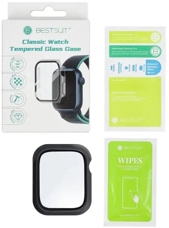 „Bestsuit“ dėklas su hibridiniu stiklu, skirtas „Apple Watch Ultra/Ultra 2“, 49 mm - juodas