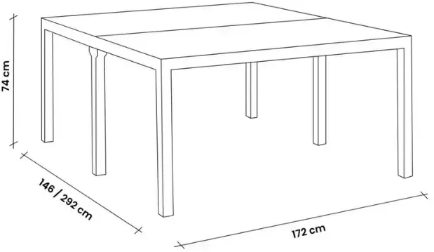 Bica Garden table King Double Dining Table juodas