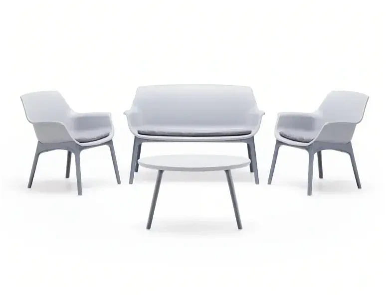 Lauko baldų komplektas Bica Sodo baldų komplektas Luxor Lounge Set baltas/pilka