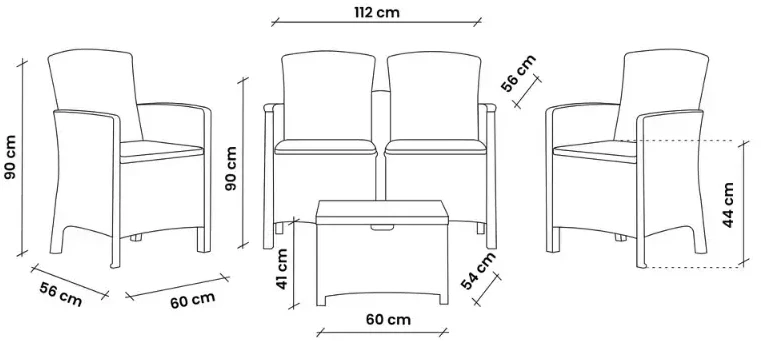 Lauko baldų komplektas Bica Sodo baldų komplektas Set Lido 2 Storage ruda