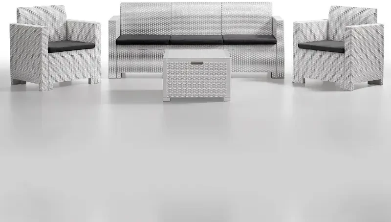 Lauko baldų komplektas Bica Sodo baldų komplektas Set Nebraska 3 baltas