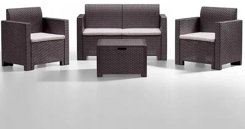 Lauko baldų komplektas Mobilier Gradina Si Terasa Bica Set Nebraska 2, Canapea 2 Locuri, 2 Fotolii, Masuta Cu Depozitare, Perne Incluse 9067.3