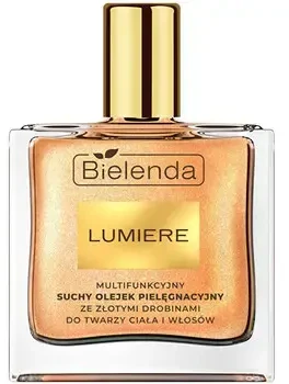 BIELENDA Lumiere daugiafunkcinis sausos priežiūros aliejus su aukso dalelėmis veidui, kūnui ir plaukams 50 ml