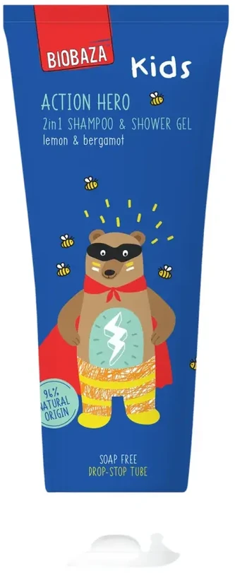 Biobaza, Action Hero, Dušo želė & Šampūnas 2-In-1, 250 ml