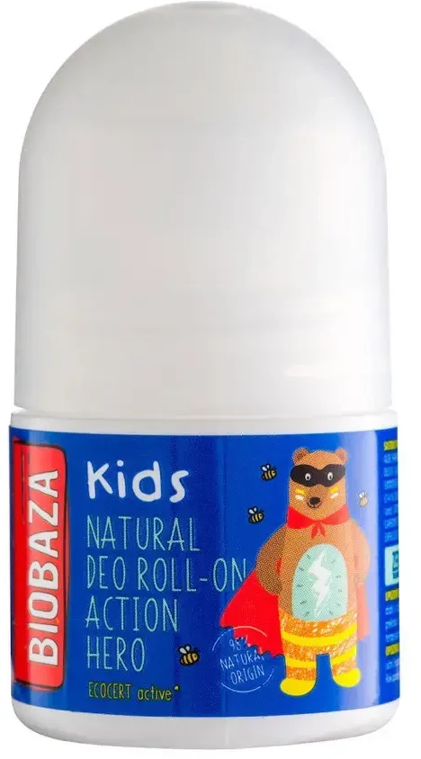 Biobaza Action Hero Natural Ingredients Refreshing Citrus Dezodorantas Roll-On For Boys, 30 ml