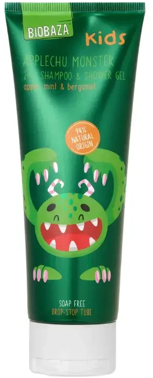 Biobaza Applechu Monster Fruity & Fresh Dušo želė & Šampūnas 2-In-1 Natural Ingredients, 250 ml