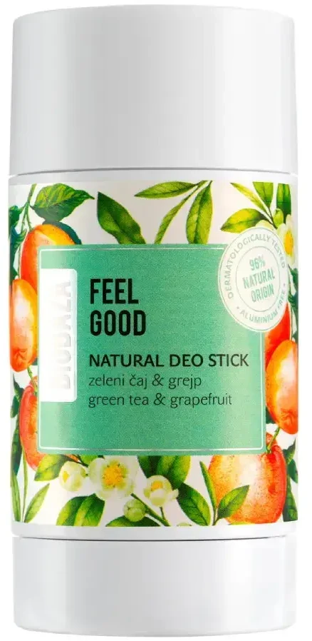 Biobaza Feel Good Natural Ingredients Refreshing Citrus & Žalias Dezodorantas Stick Unisex, 50 ml