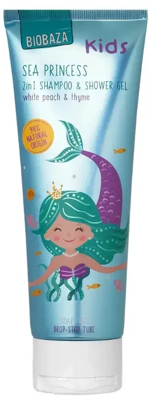 Biobaza Sea Princess Fruity Dušo želė & Šampūnas 2-In-1 Natural, 250 ml