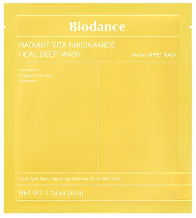 Biodance Radiant Vita Niacinamide Real Deep Mask 1 vnt veido kaukė