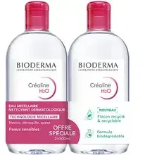 Bioderma Crealine H2O Original Micellar Vanduo Duo Set, 1000 ml