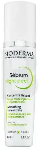 Odą lyginantis koncentratas riebiai ir mišriai odai Bioderma SEBIUM NIGHT PEEL, 40ml