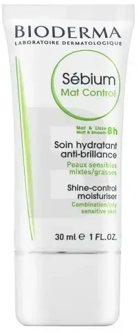 Bioderma Sébium Mat Control Matiškumą suteikiantis ir veido odą lyginantis kremas, 30 ml