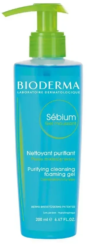Bioderma Sébium Gel Moussant Veido prausiklis riebiai ir mišriai odai, 200 ml